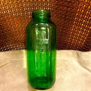 Vintage Green Glass Water/Juice Bottle